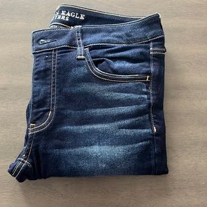 American eagle dark wash jegging crop super stretch jean size 8